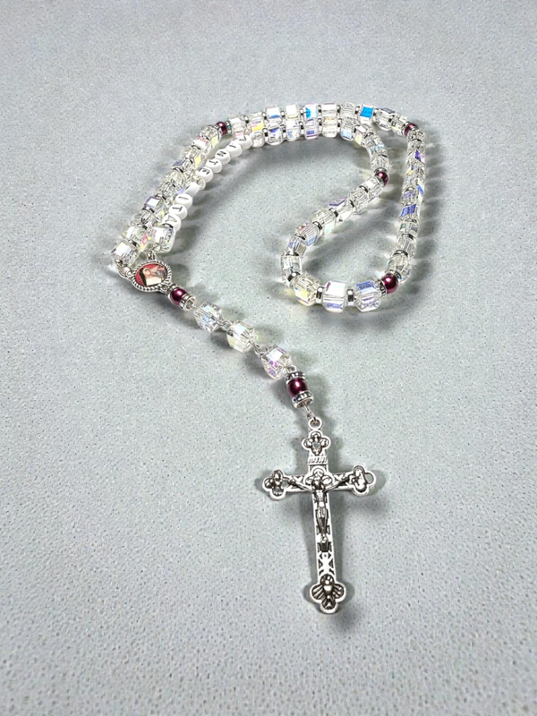 Chapelet Sainte Rita à perles carrées