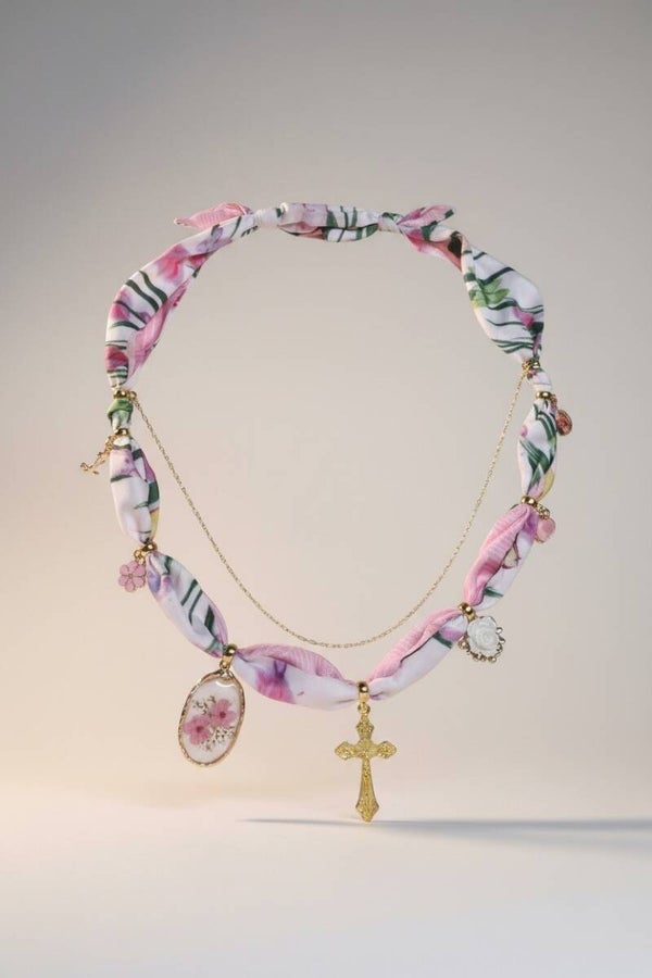 Collier breloque en tissus personnalisable