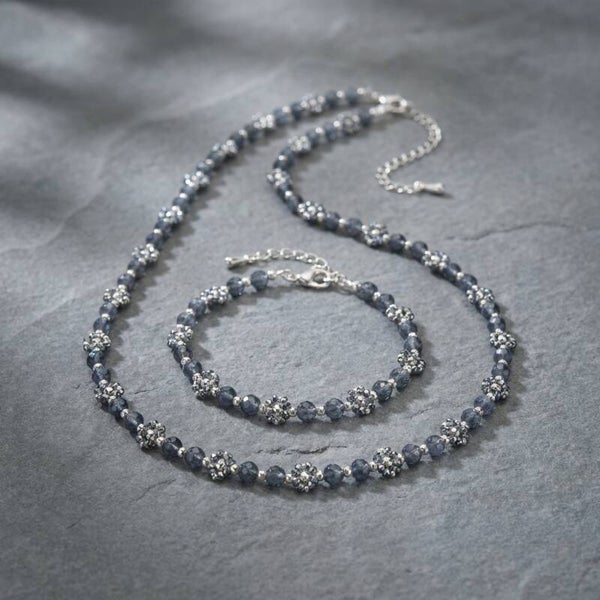 Blue Jade Daisy Chain Beaded Gift Set