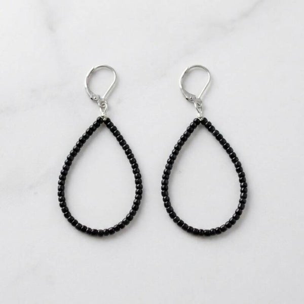Black Seed Bead Earrings