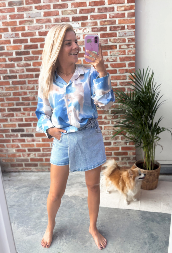 BLOOMY DREAM hemdje - blauw/beige