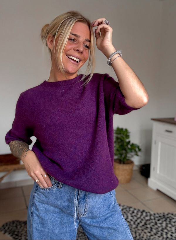 LAZY DAISY pull - aubergine