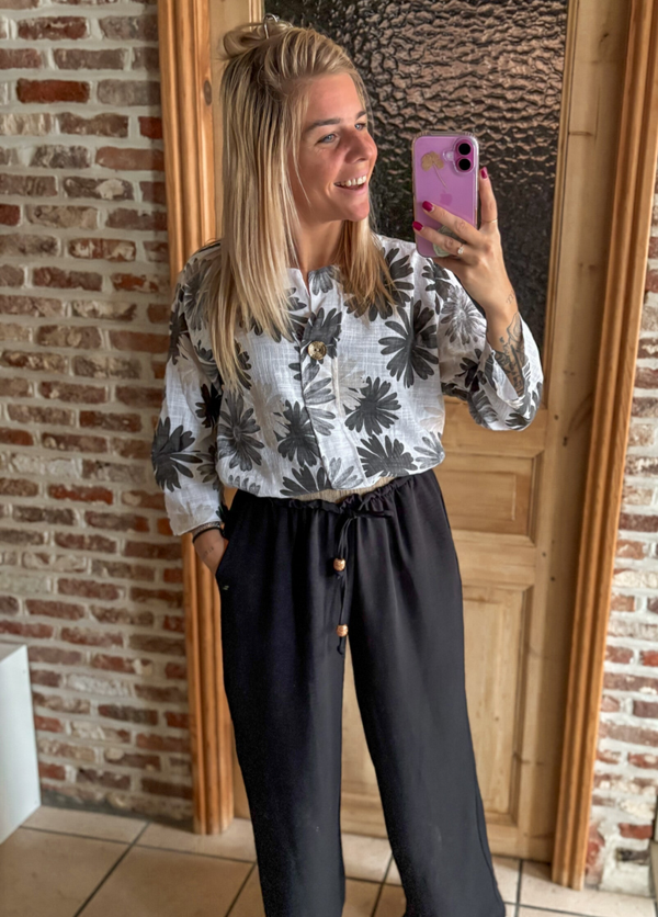 FLOWER POWER blouse - grijs