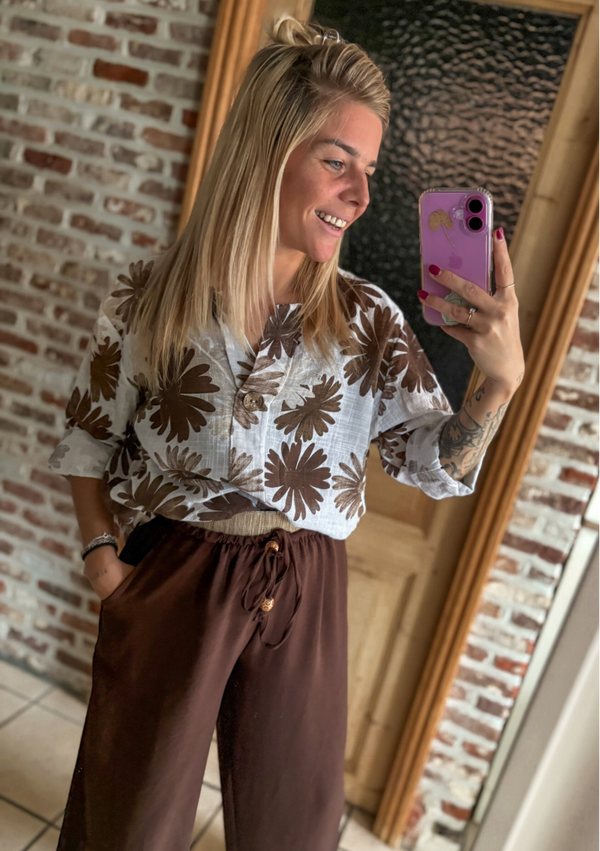 FLOWER POWER blouse - bruin