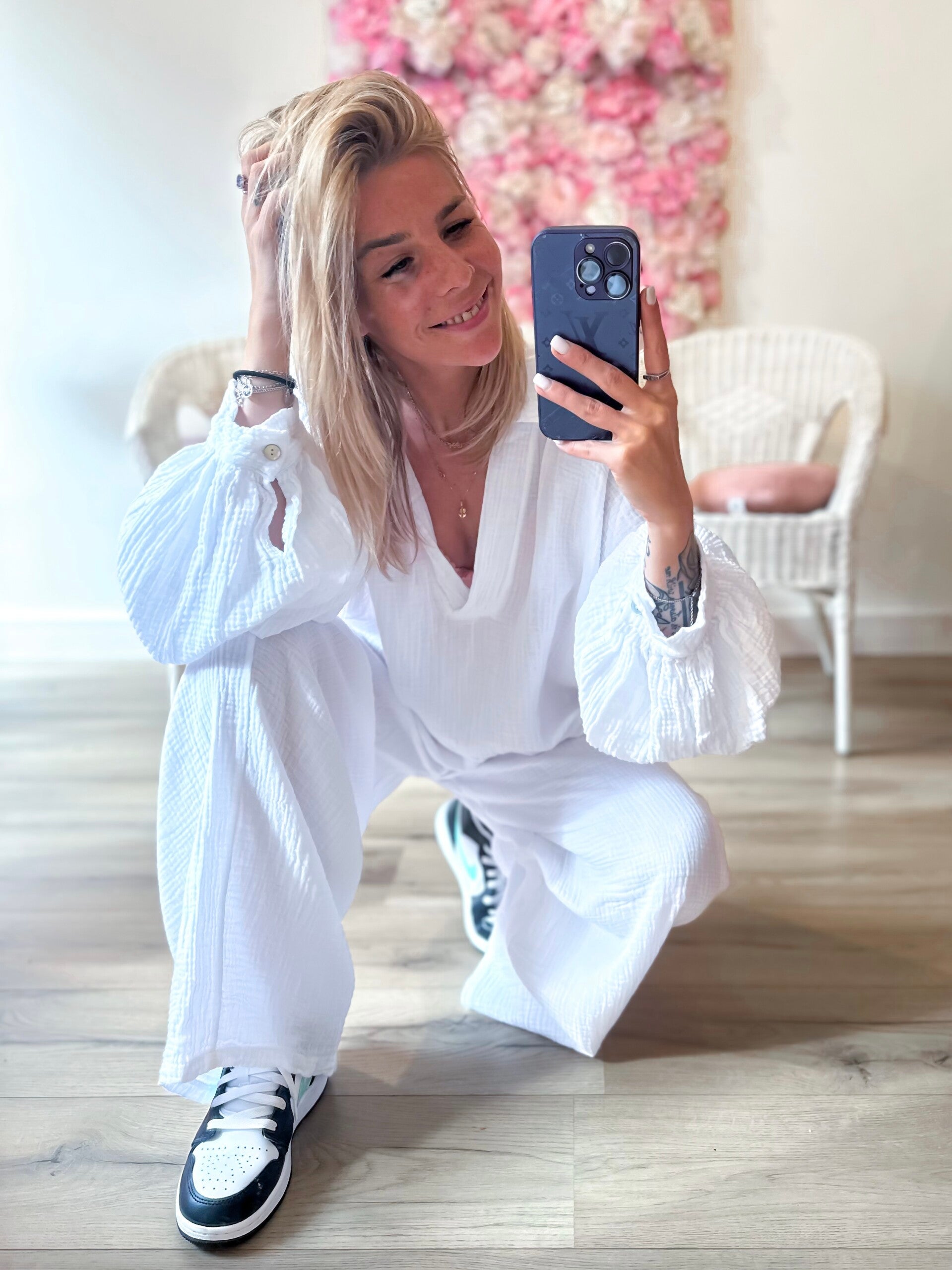 Tetra blouse - vhals wit