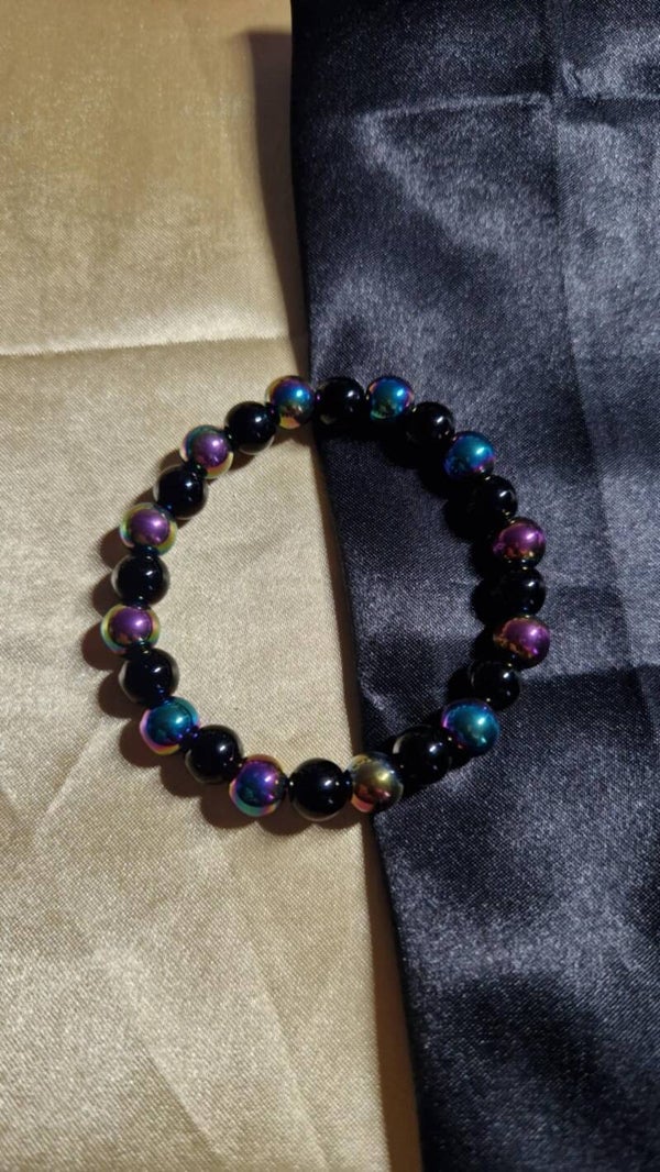 Titanium aura quartz bracelet