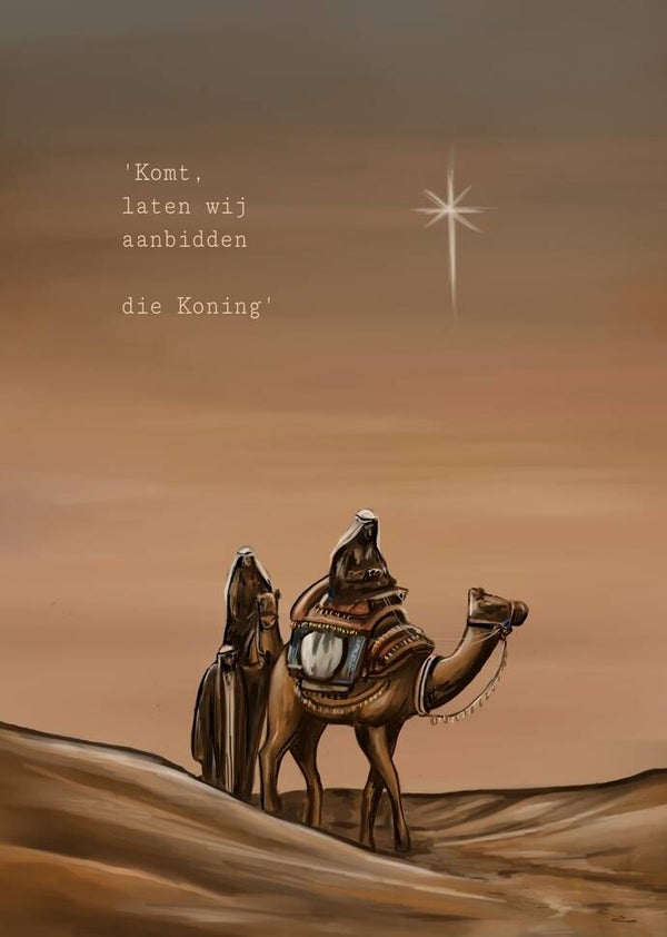 A5 Poster 'Komt, laten wij aanbidden die Koning'