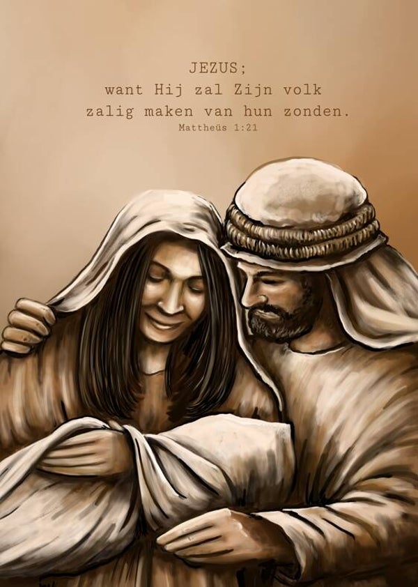 A5 Poster 'Jezus; want Hij zal Zijn volk zalig maken'