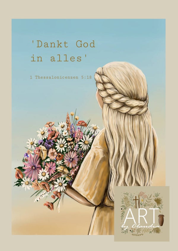 A4 Poster 'Dankt God in alles'