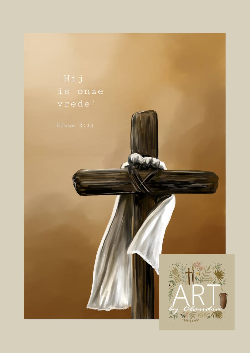 A4 Poster 'Hij is onze vrede'