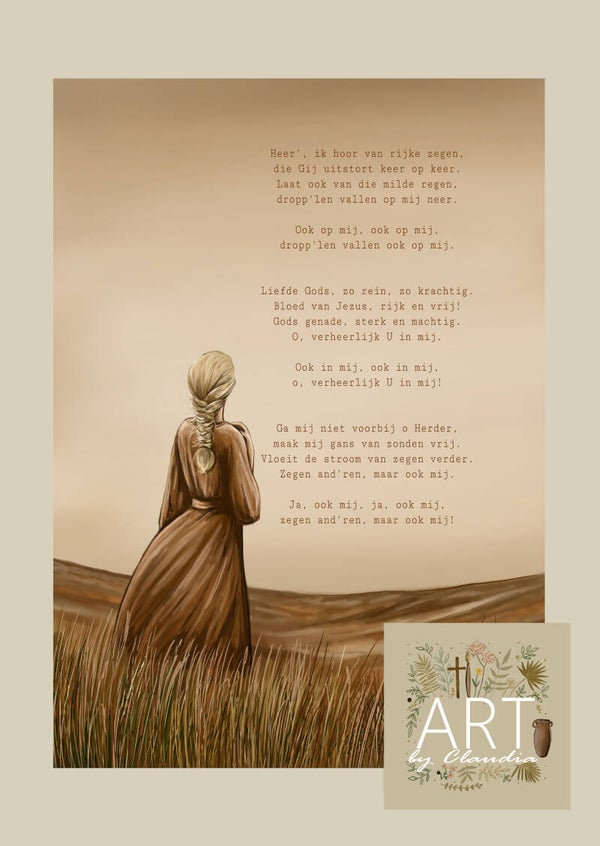 A5 Poster 'Heer', ik hoor van rijke zegen'