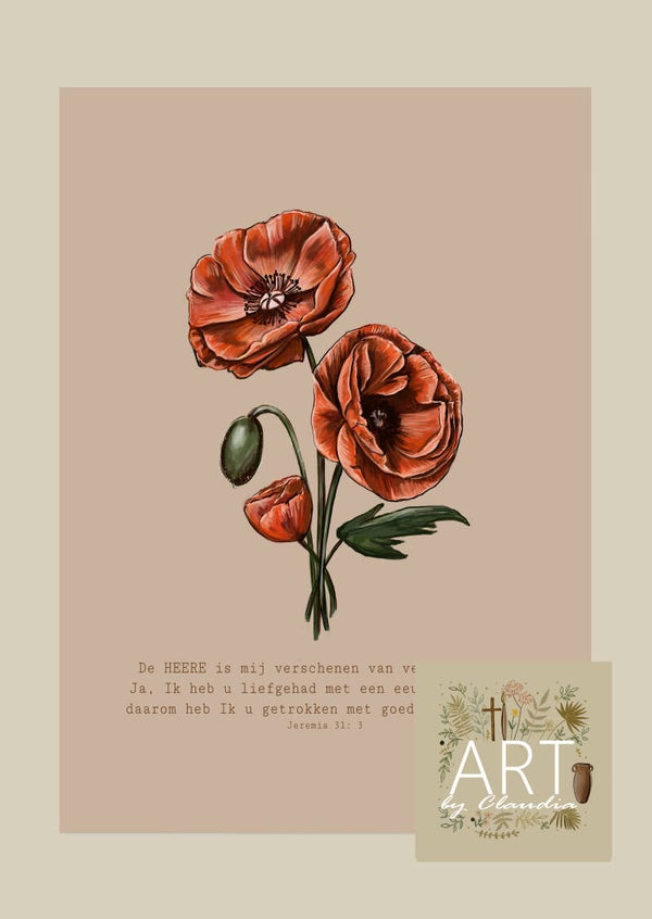 A5 Poster 'Ja, Ik heb u liefgehad met een eeuwige liefde'
