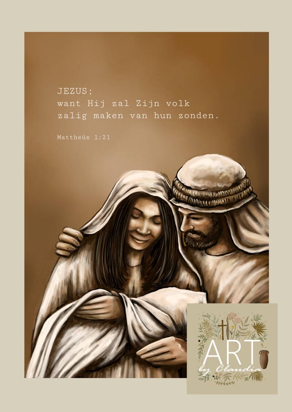 A5 Poster 'Jezus; want Hij zal Zijn volk zalig maken'