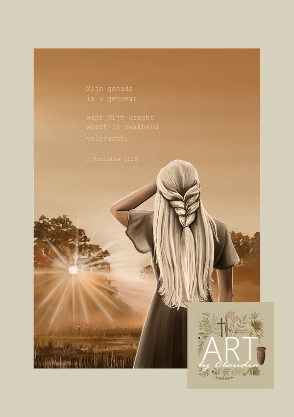 A4 Poster 'Mijn genade is u genoeg' (vrouw)