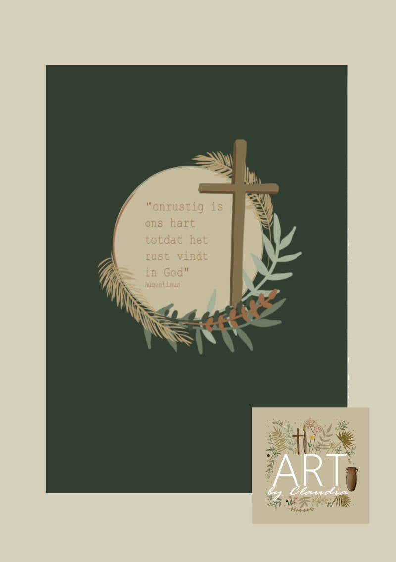 A4 Poster  'Onrustig is ons hart'