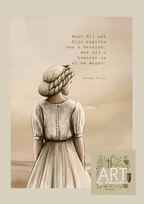 A5 Poster 'Want Hij zal Zijn engelen van u bevelen'