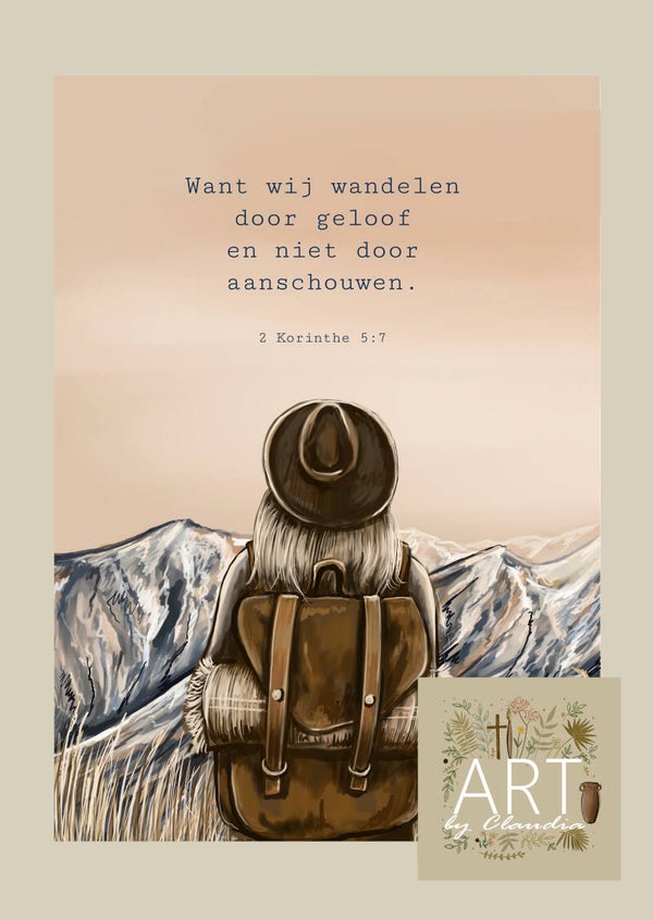 A5 Poster 'Want wij wandelen door geloof'