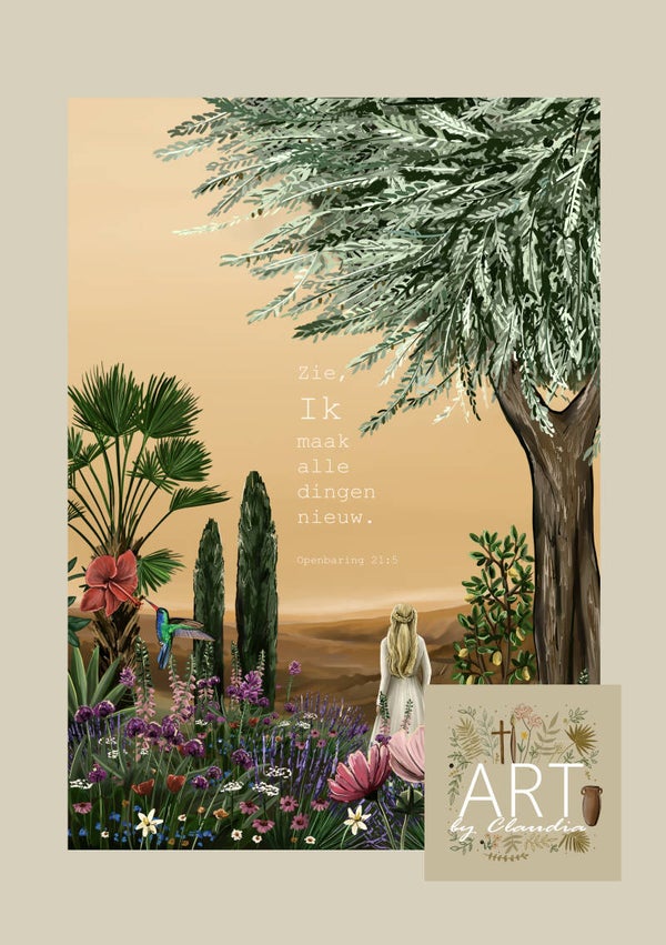 A5 Poster 'Zie, Ik maak alle dingen nieuw'
