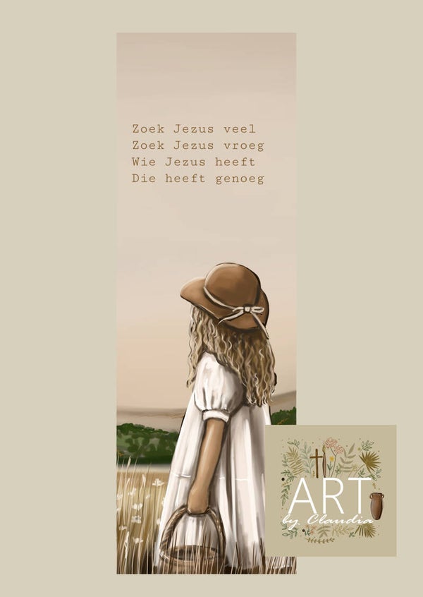 Boekenlegger 'Zoek Jezus veel, meisje'