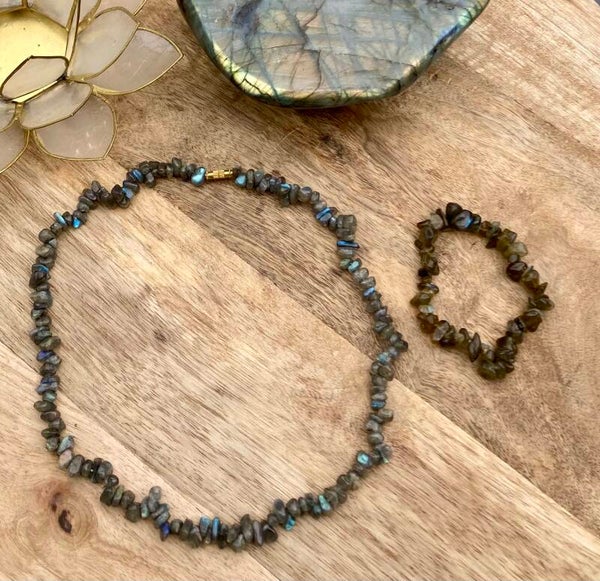 Labradoriet Set Armband & Ketting