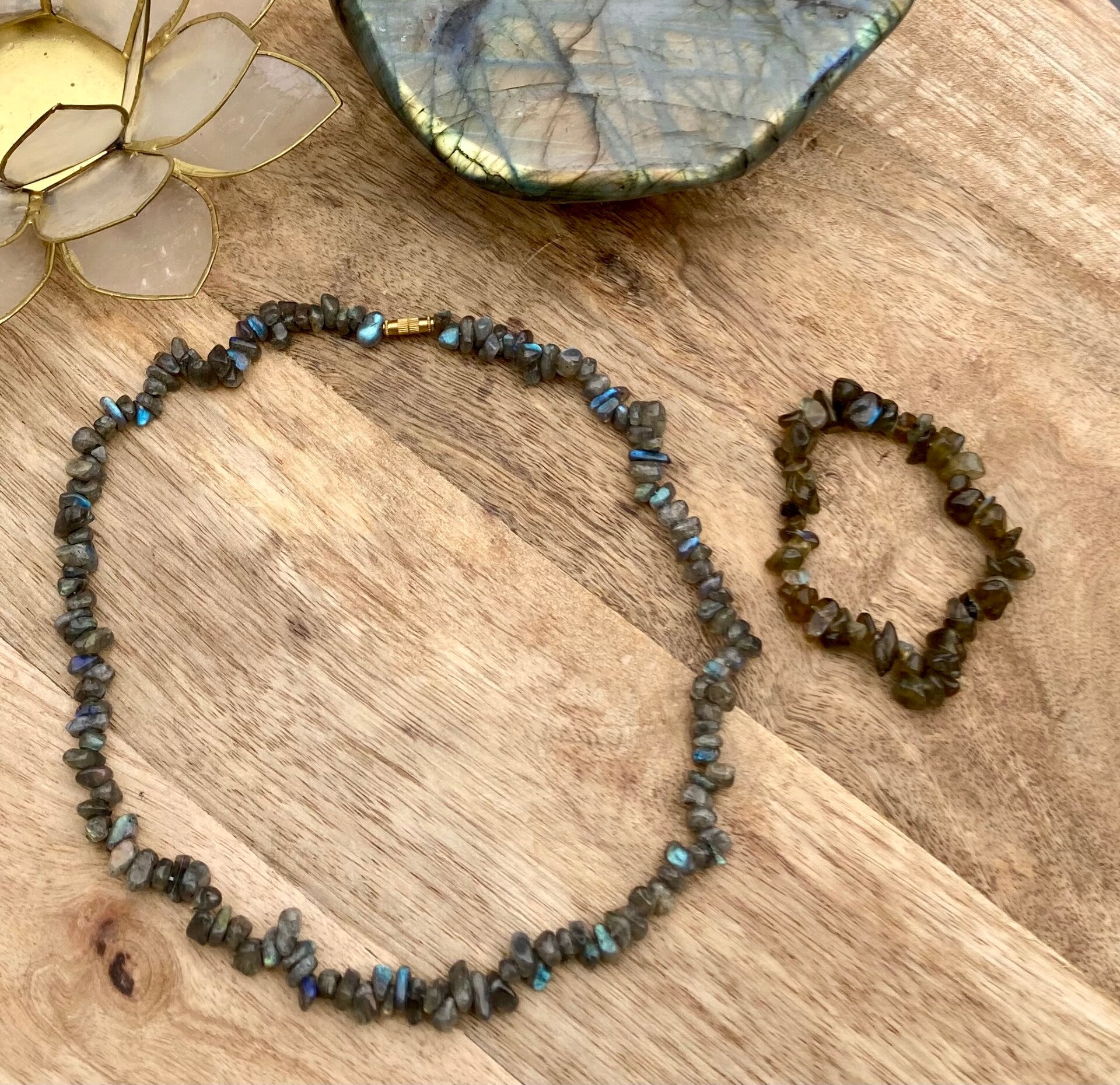 Labradoriet Set Armband & Ketting