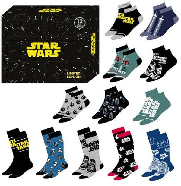 Star Wars Gift box / advent kalender  12 paar sokken maat 40/46