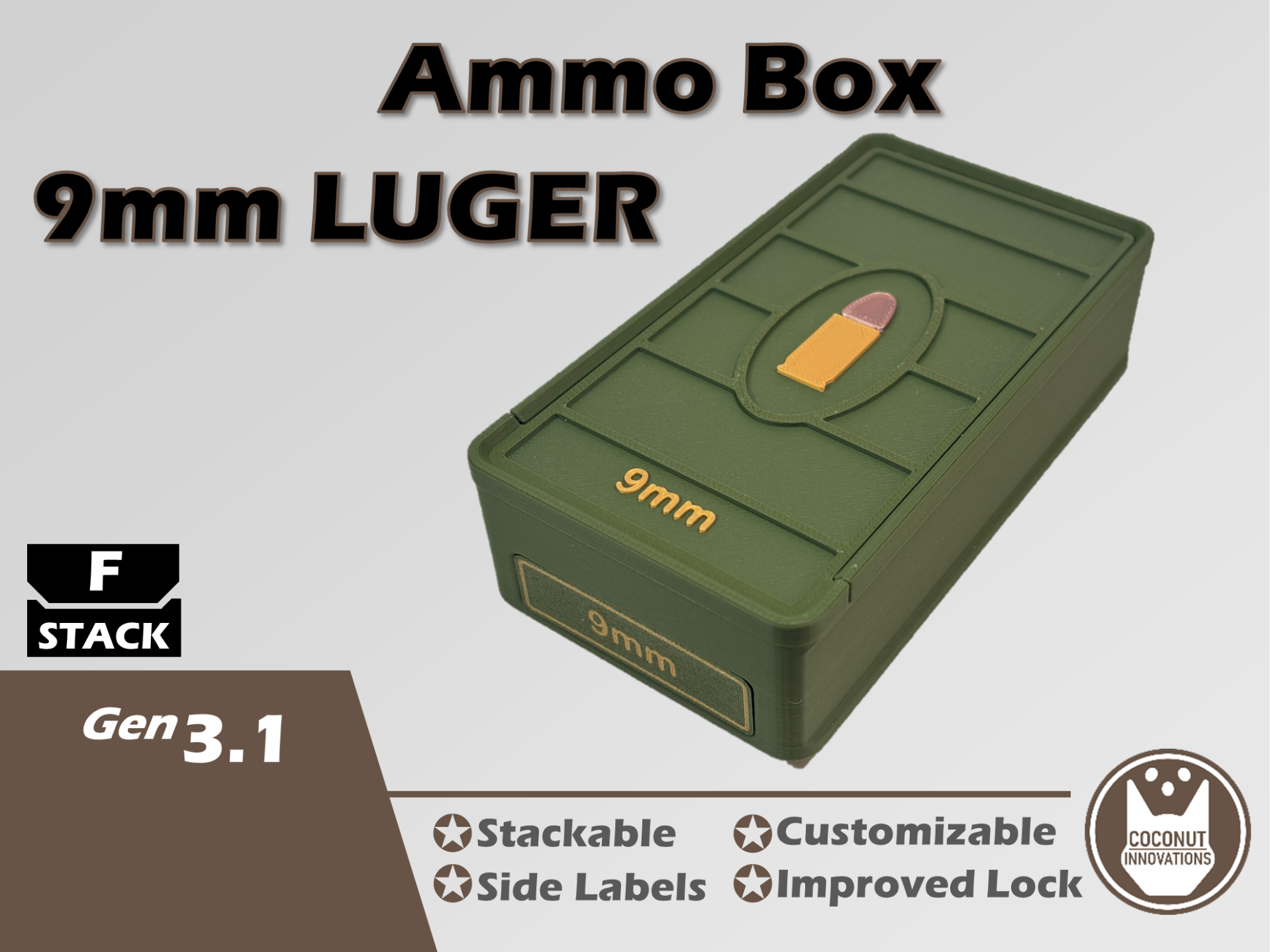 Munitie bewaardoos voor 9mm 100 Patronen
