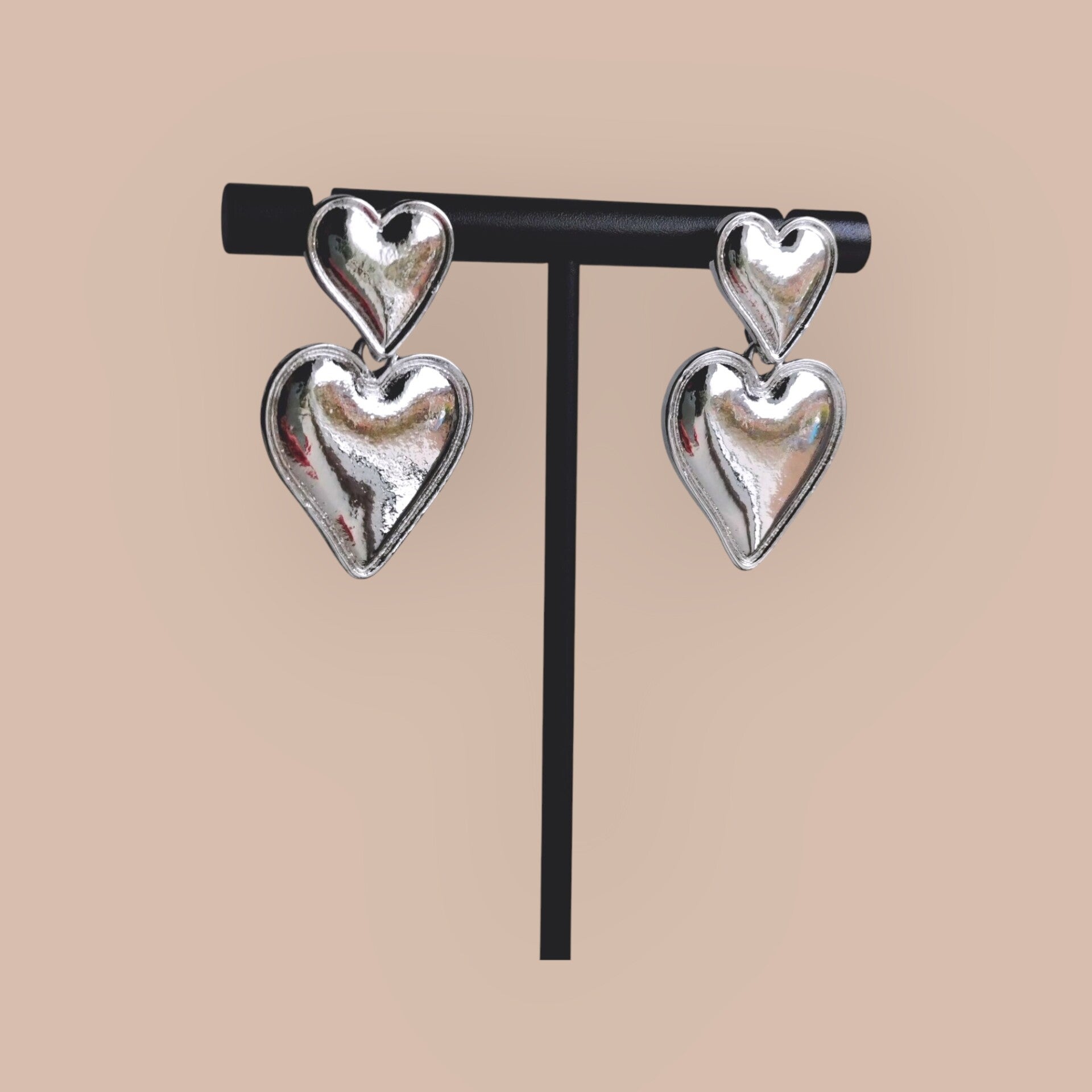 Dubble Heart Drops Silver