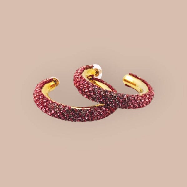 Oorbellen Rhinestone Red