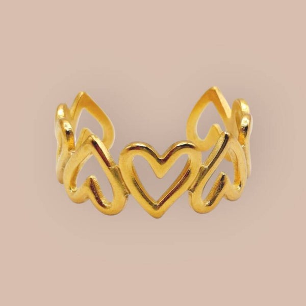 Ring hartjes Goud