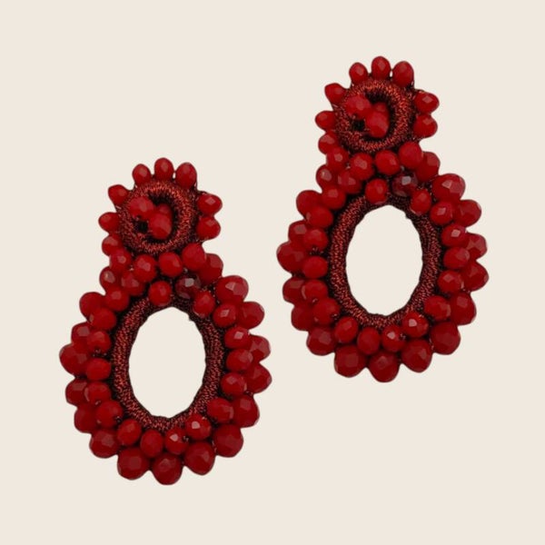 Amber Bloom Oorbellen Bordeaux