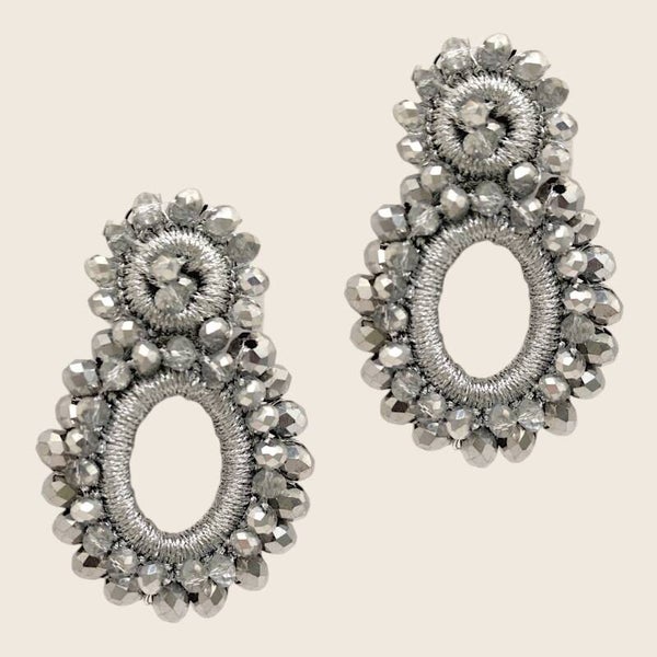 Amber Bloom Oorbellen Zilver