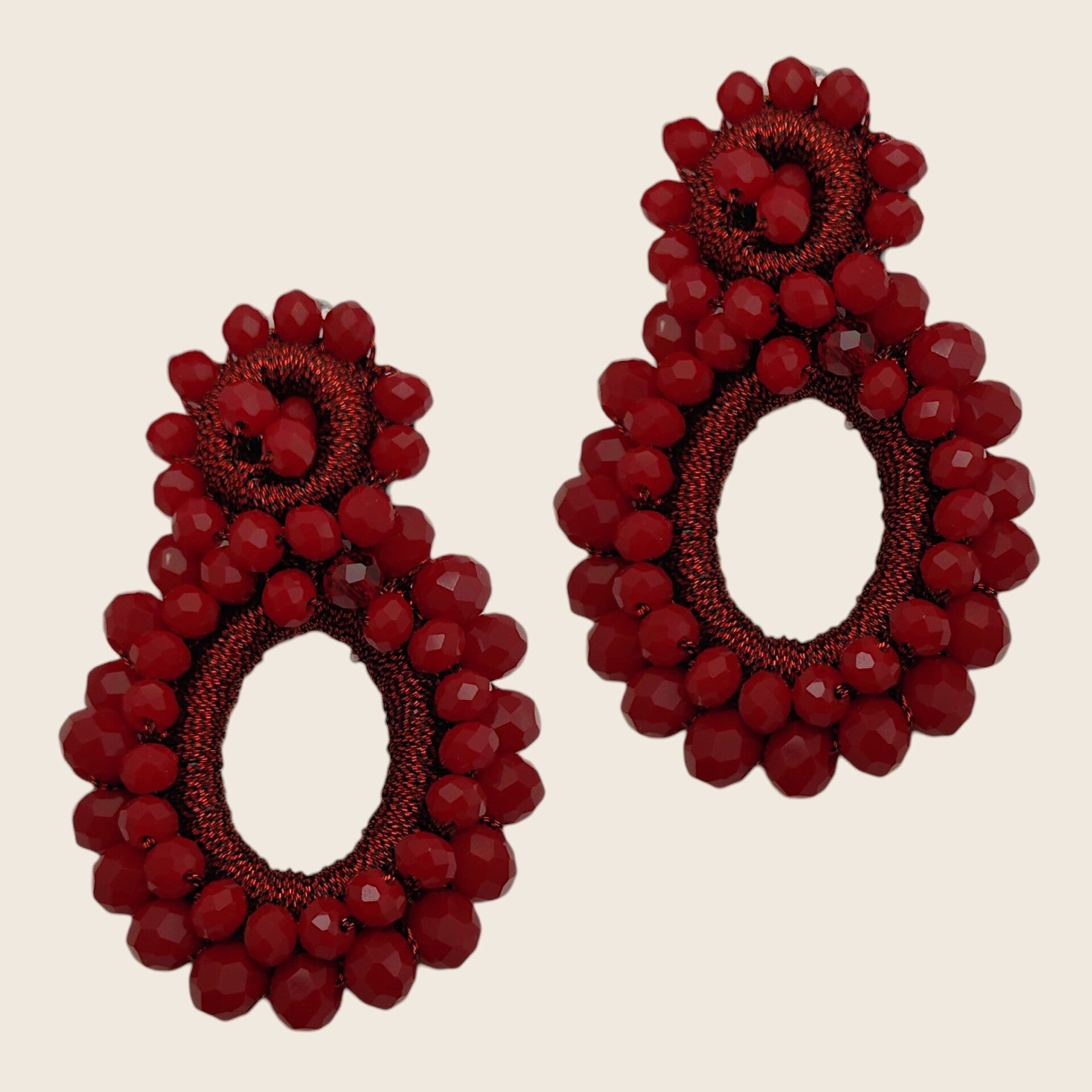Amber Bloom Oorbellen Bordeaux