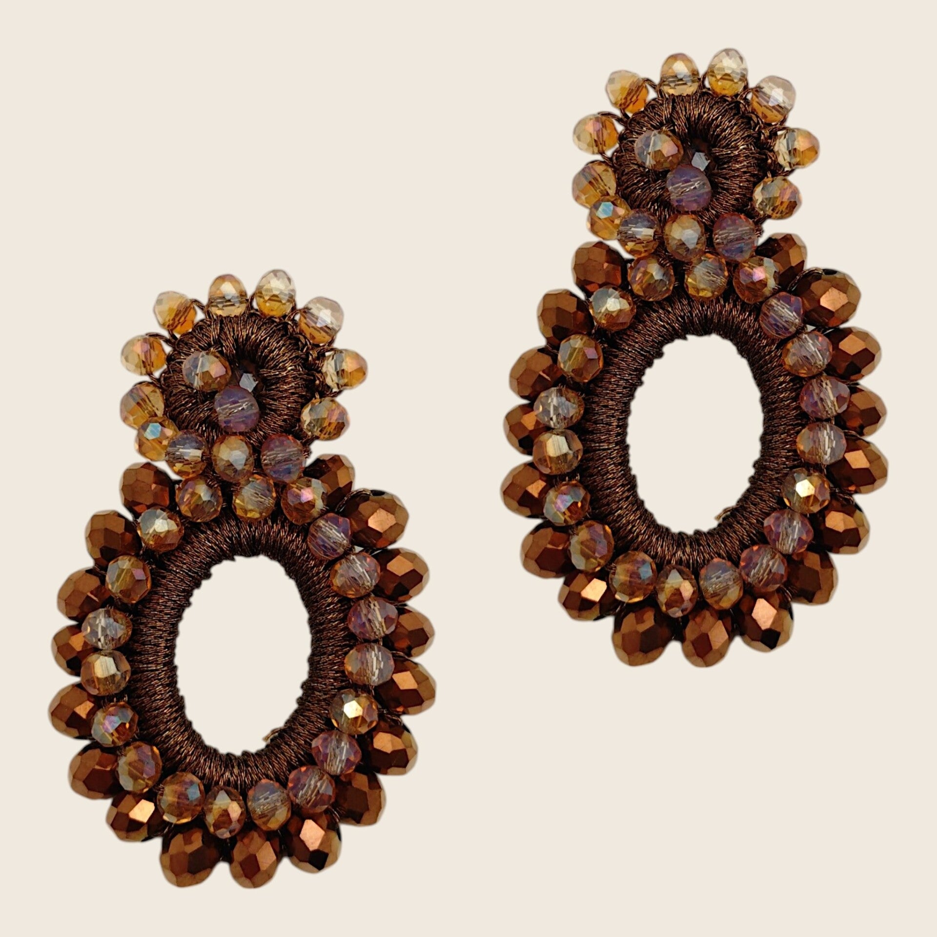 Amber Bloom Oorbellen Bruin