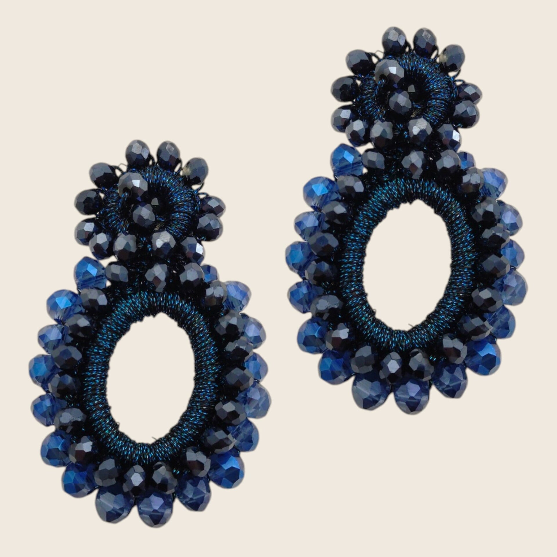 Amber Bloom Oorbellen Marineblauw