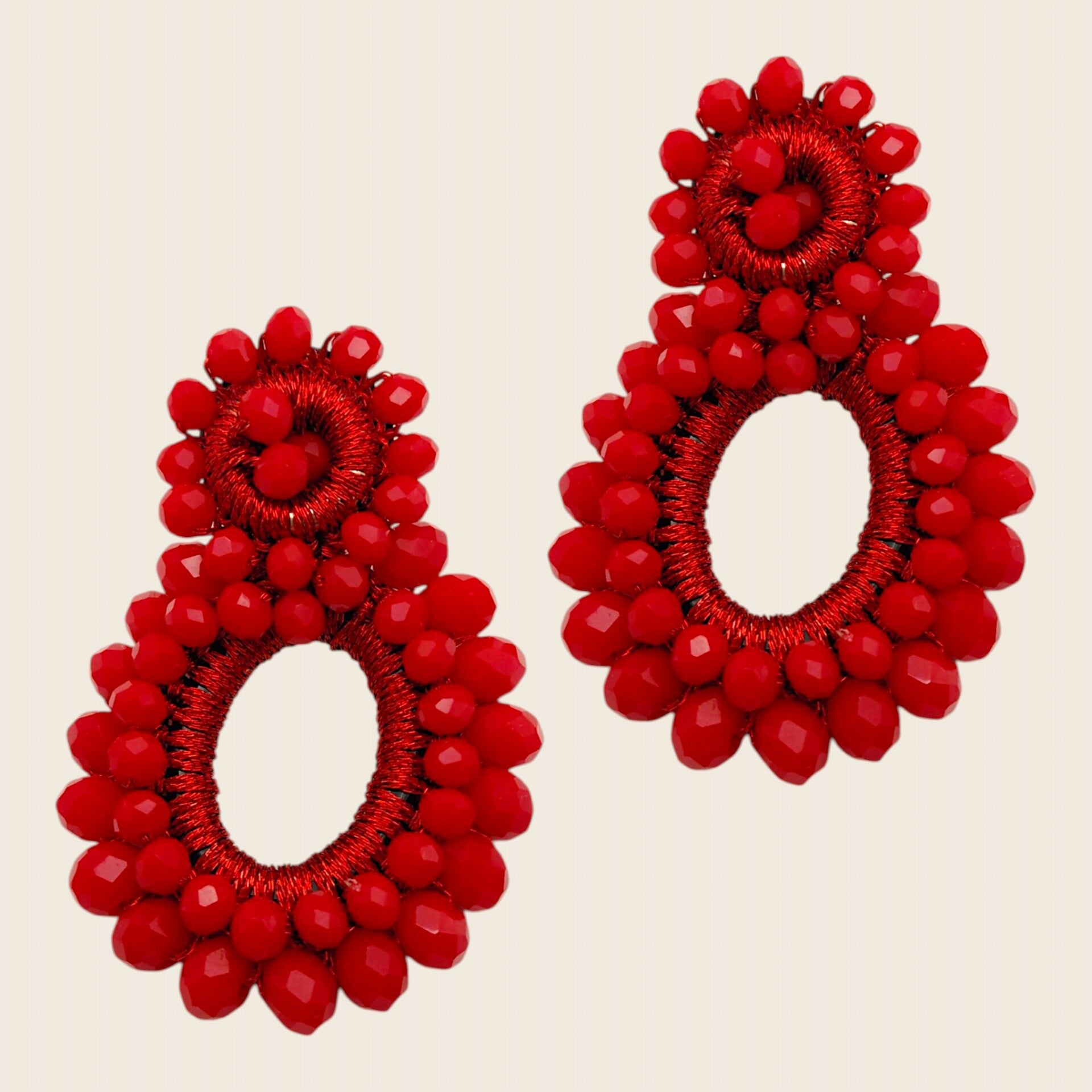 Amber Bloom Oorbellen Rood