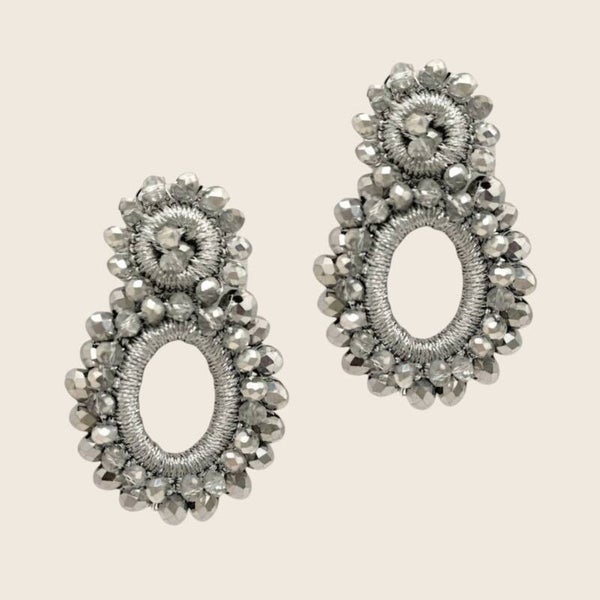 Amber Bloom Oorbellen Zilver