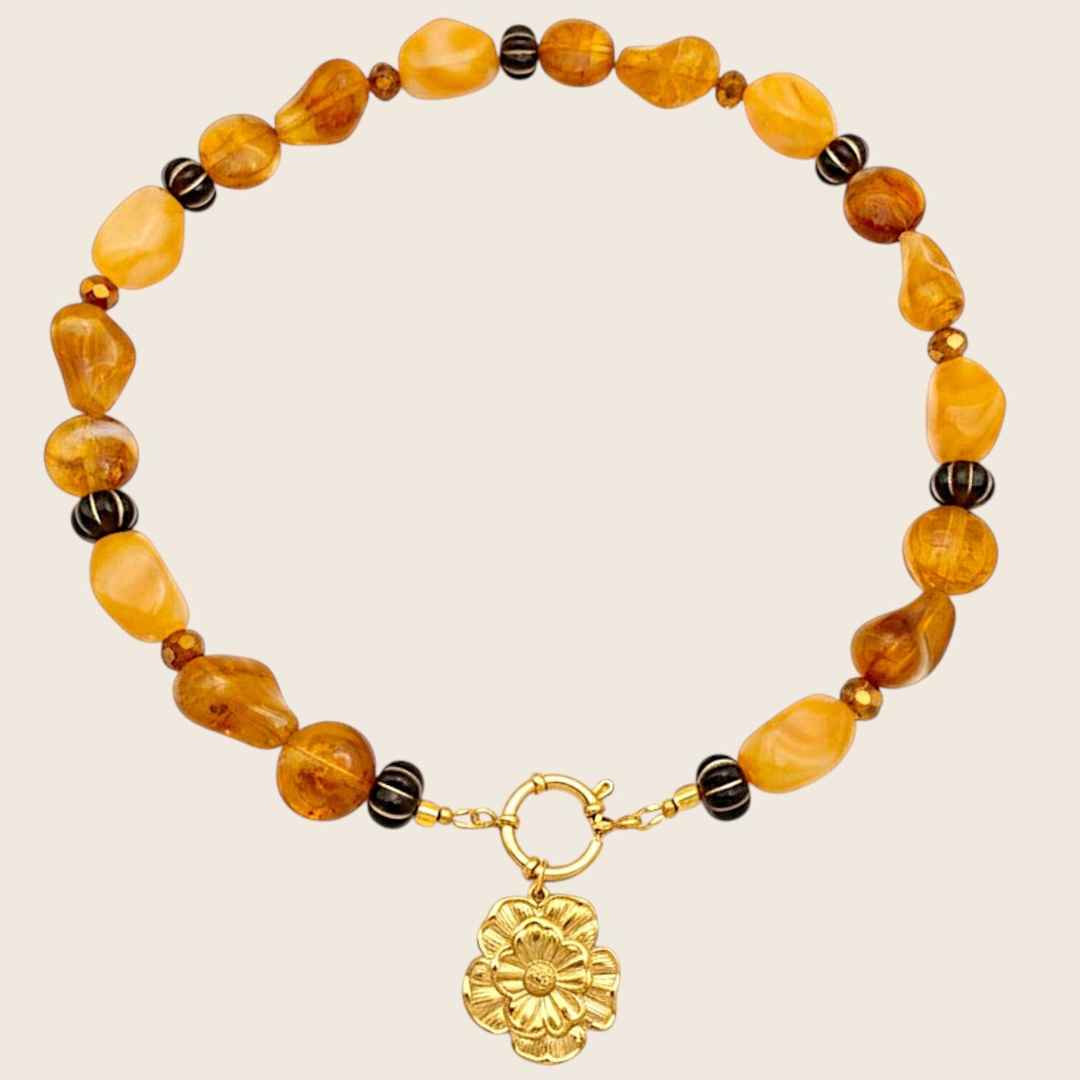 Amber Rosette Ketting