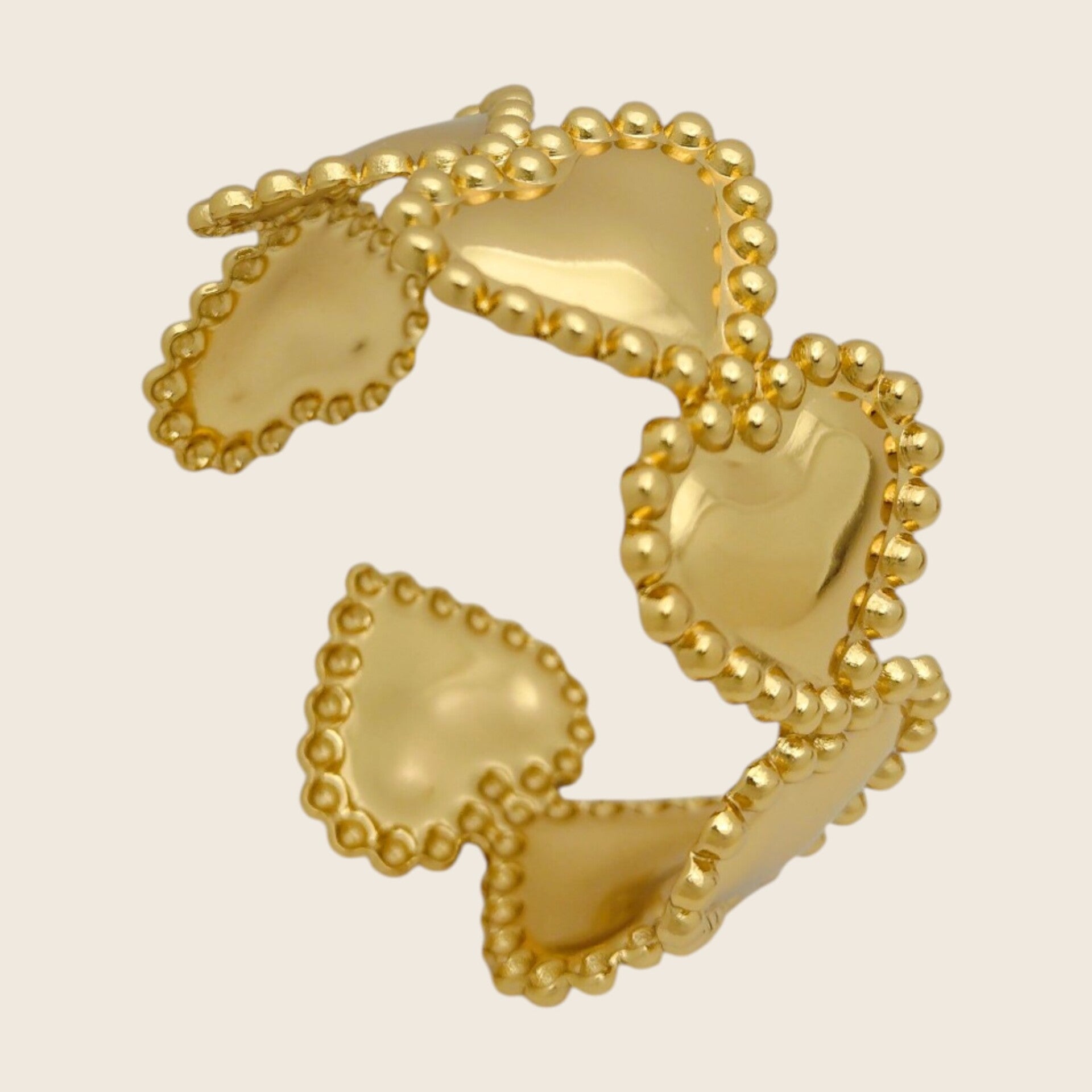 Beaded Heart Cuff