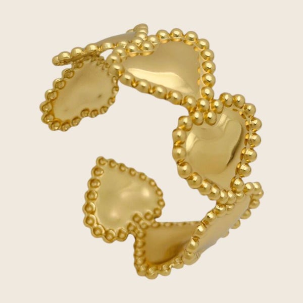 Beaded Heart Cuff