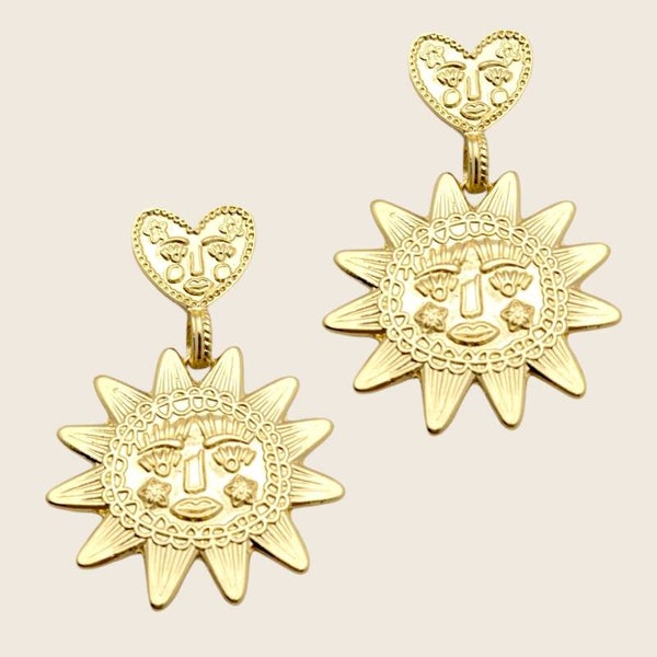 Boho Sun Face Oorbellen