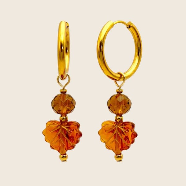 Oorbellen Brown Leaf