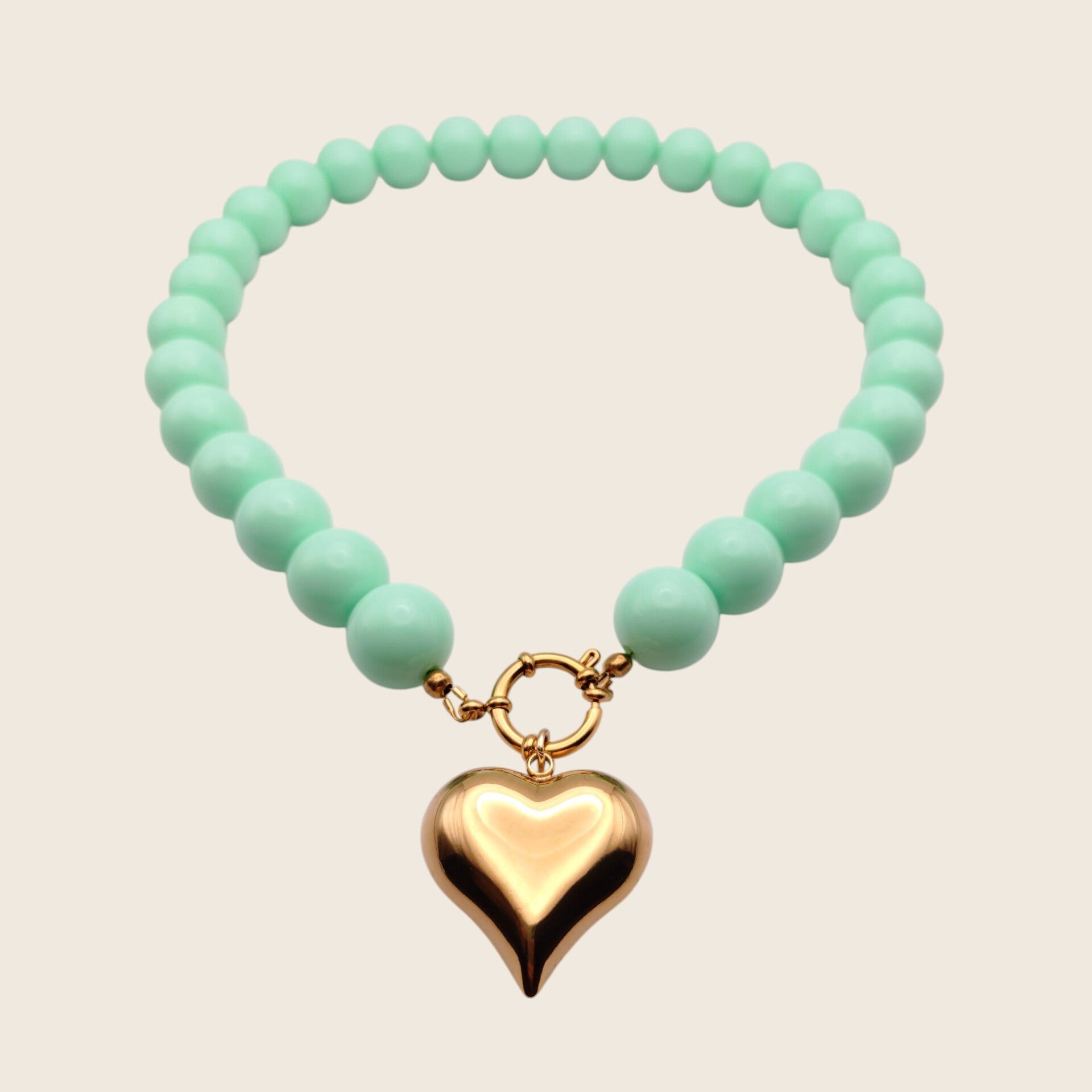 Bubble Ketting Mint Hart