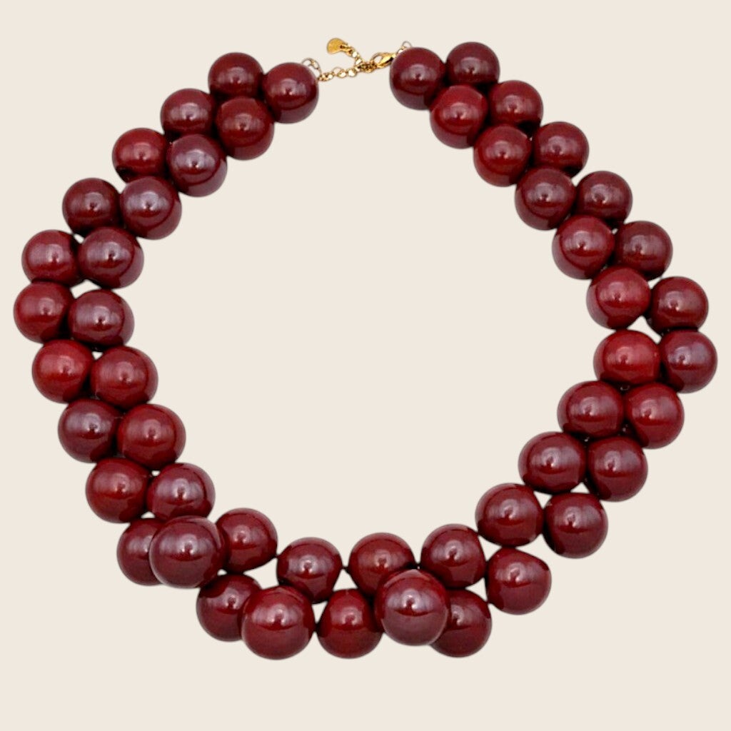 Burgundy Bubbles Necklace