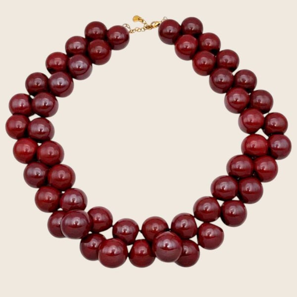Burgundy Bubbles Necklace