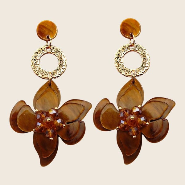 Caramel Bloom Oorbellen