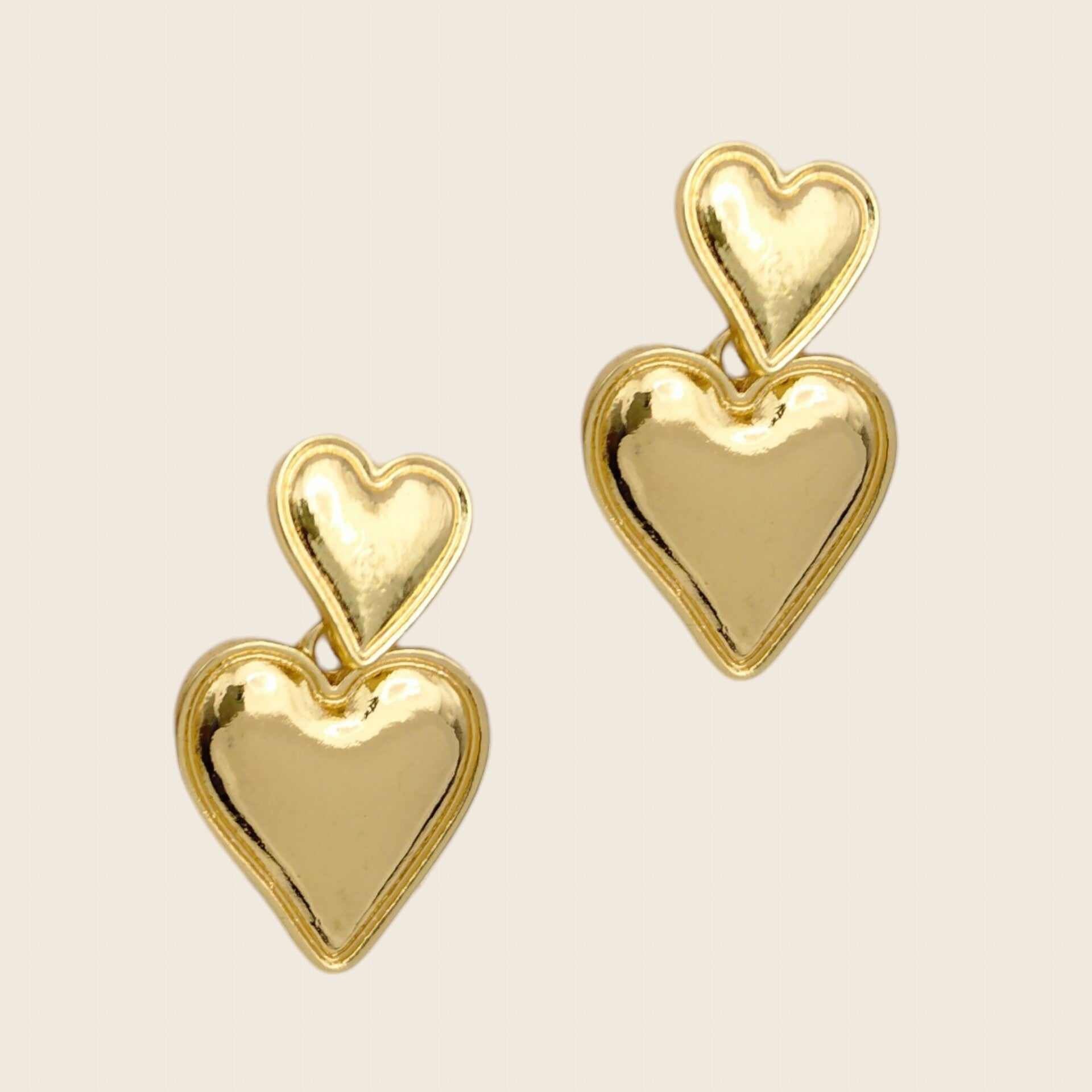 Double Heart Drops Gold