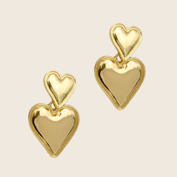 Double Heart Drops Gold