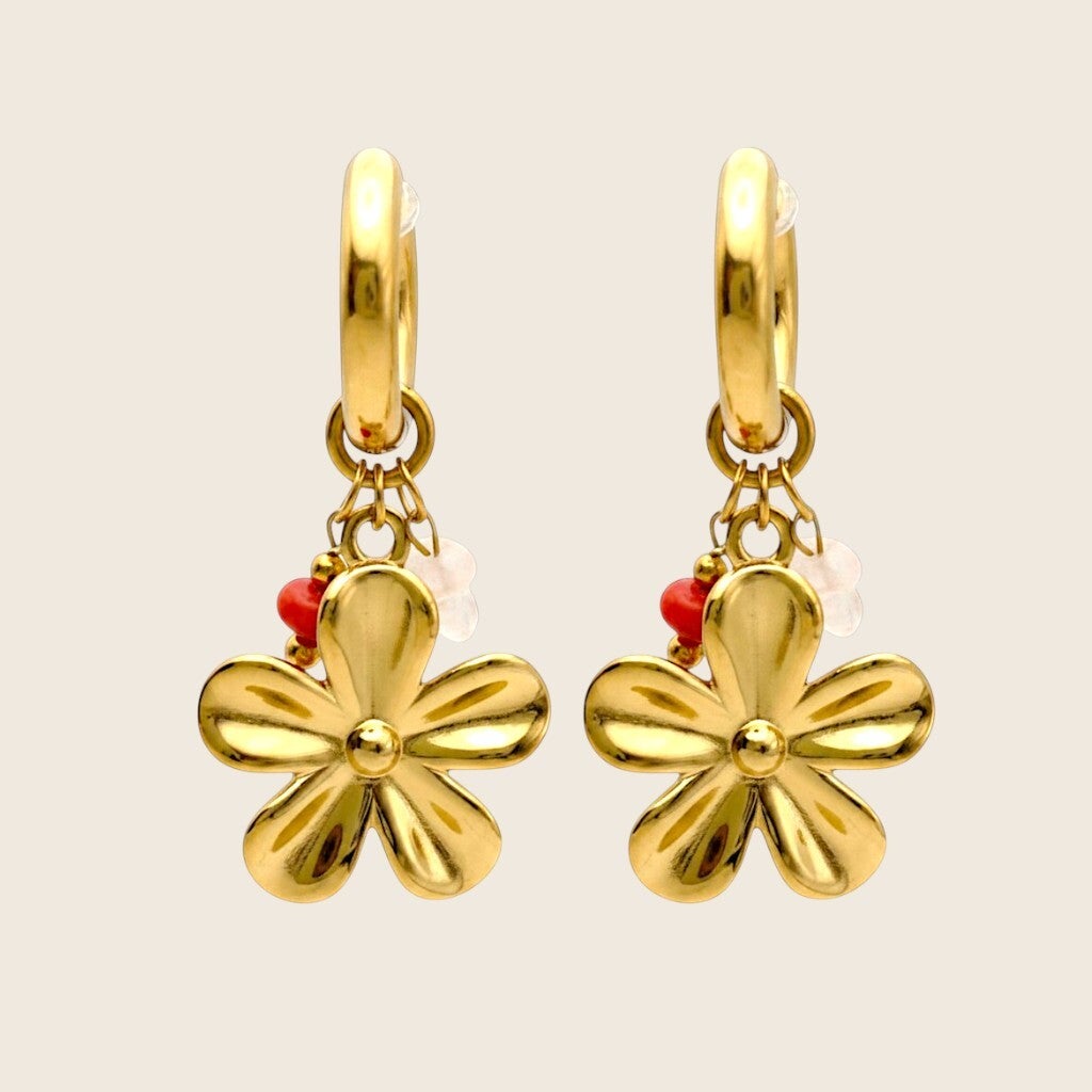 Flora Charm Hoops