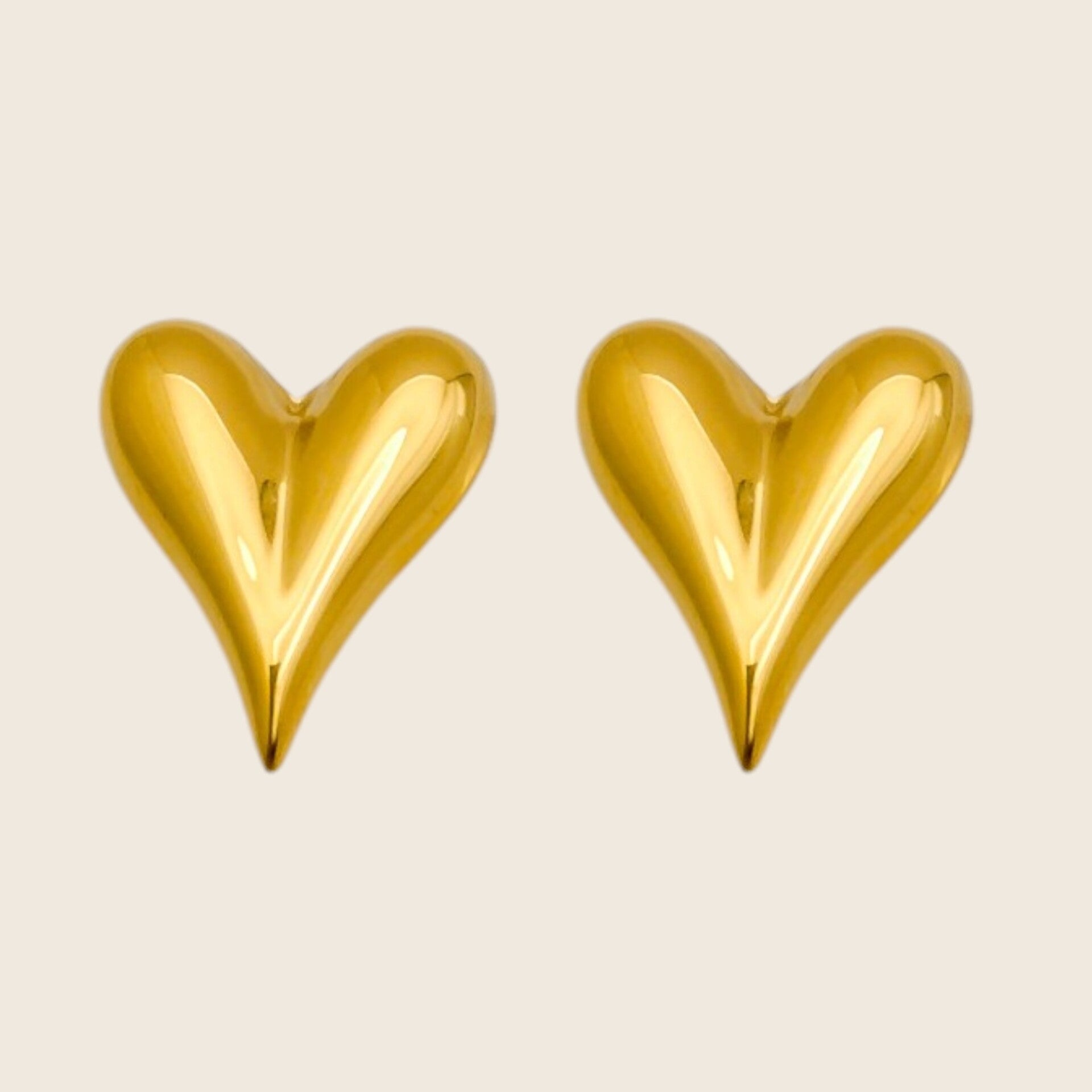 Golden Heart Studs